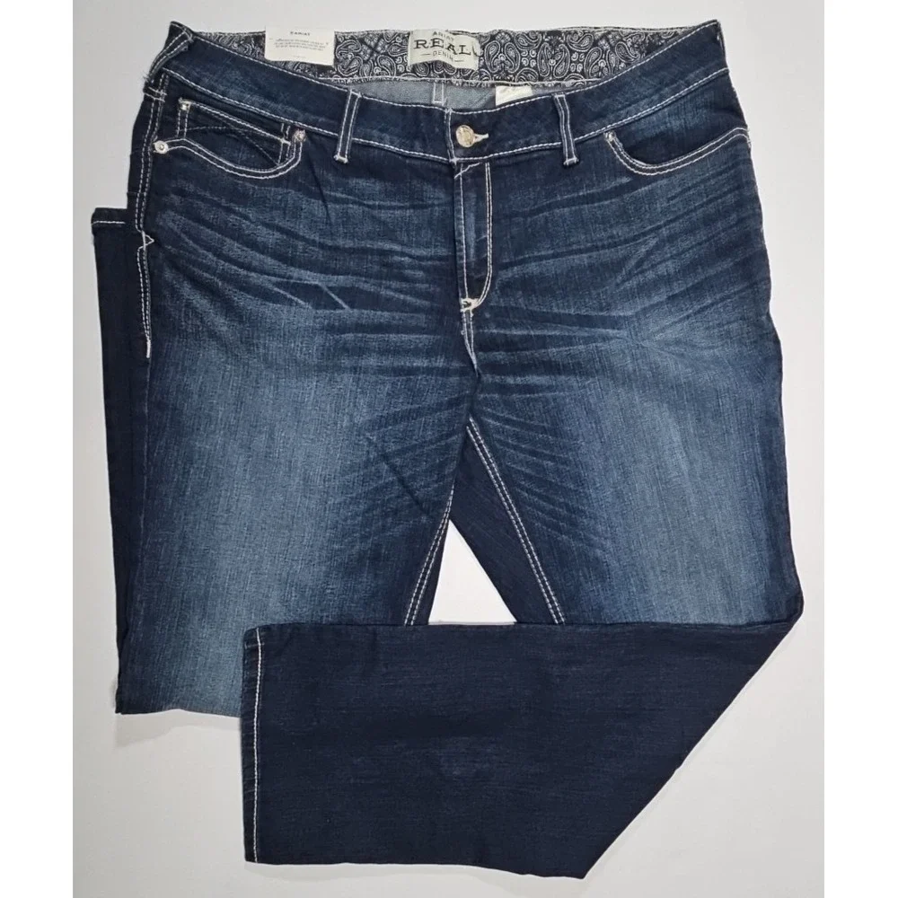 Ariat Real Mid Rise Straight Stretch Fit LITA Women's Size 22WR NWT- 10028920 - Picture 2 of 13